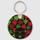 Afro Diva Rood Roze Groen Sleutelhanger (Achterkant)