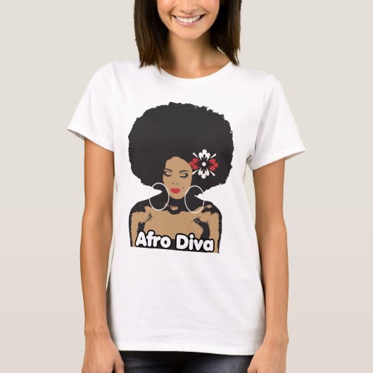 Afro Diva T-shirt voor dames (Voorkant)