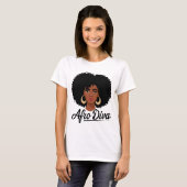 Afro Diva T-shirt voor dames (Voorkant volledig)