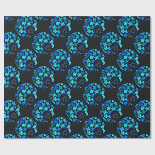 Afro Diva Turquoise Blauwgroen Cadeaupapier (Vlak)