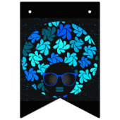 Afro Diva Turquoise Blauwgroen feestdecoraties Vlaggetjes (Tweede vlag)