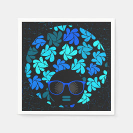 Afro Diva Turquoise Blauwgroen servetten