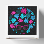 Afro Diva Turquoise & Hot Pink Bedankdoosjes (Bovenkant)
