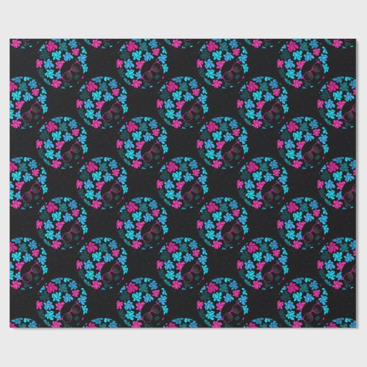 Afro Diva Turquoise & Hot Pink Cadeaupapier (Vlak)