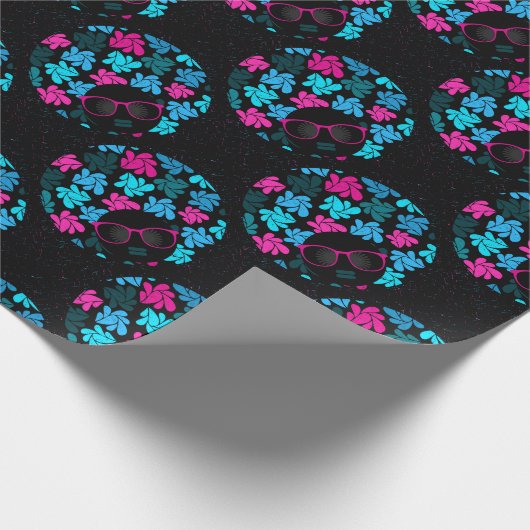 Afro Diva Turquoise & Hot Pink Cadeaupapier (Hoek)