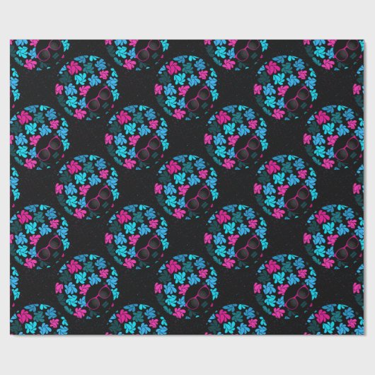 Afro Diva Turquoise & Hot Pink Cadeaupapier (Vlak)