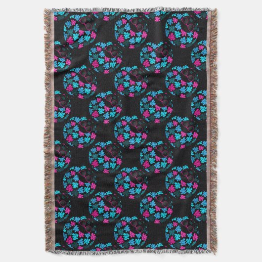 Afro Diva Turquoise & Hot Pink Deken (Voorkant Verticaal)