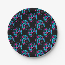 Afro Diva Turquoise & Hot Pink Feestbenodigdheden Papieren Bordje
