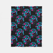 Afro Diva Turquoise & Hot Pink Fleece Deken (Voorkant)