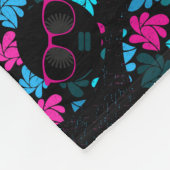 Afro Diva Turquoise & Hot Pink Fleece Deken (Hoek)