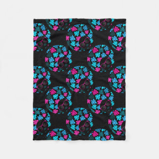 Afro Diva Turquoise & Hot Pink Fleece Deken