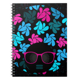 Afro Diva Turquoise & Hot Pink Notitieboek