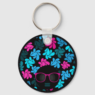 Afro Diva Turquoise & Hot Pink Sleutelhanger