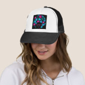 Afro Diva Turquoise & Hot Pink Trucker Pet (In situ)