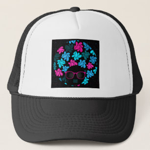 Afro Diva Turquoise & Hot Pink Trucker Pet