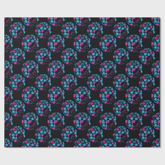 Afro Diva Turquoise & Hot Roze Cadeaupapier (Vlak)