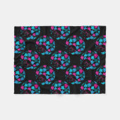 Afro Diva Turquoise & Hot Roze Fleece Deken (Voorkant (Horizontaal))