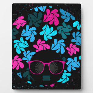 Afro Diva Turquoise & Hot Roze Fotoplaat
