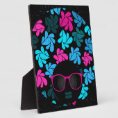 Afro Diva Turquoise & Hot Roze Fotoplaat (Zijkant)