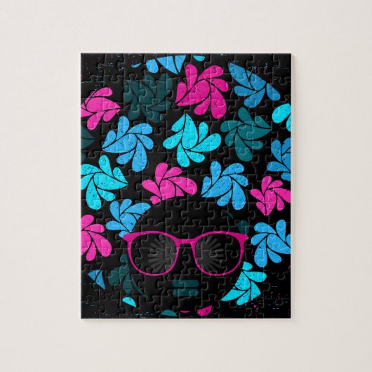 Afro Diva Turquoise & Hot Roze Legpuzzel (Verticaal)