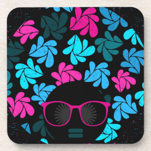 Afro Diva Turquoise & Hot Roze Onderzetter