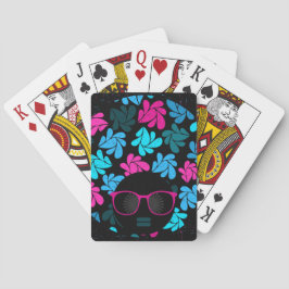 Afro Diva Turquoise & Hot Roze Pokerkaarten