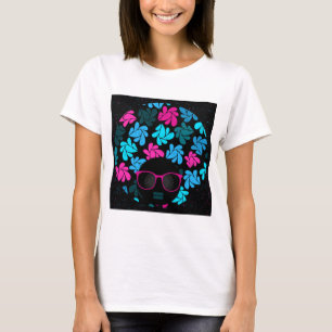 Afro Diva Turquoise & Hot Roze T-shirt