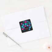 Afro Diva Turquoise & Hot Roze Vierkante Sticker (Envelop)