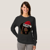 Afro Diva Winking Eye Merry Kerstmelanin Quee T-shirt (Voorkant volledig)