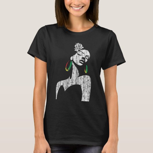 Afro Diva Zwart Meisje Magisch Afrika Natuurlijke T-shirt (Voorkant)