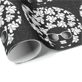Afro Diva Zwart & Wit Cadeaupapier (Rol Hoek)