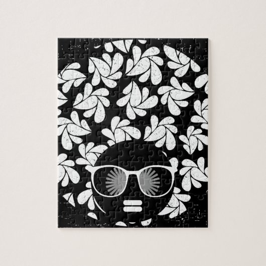 Afro Diva Zwart & Wit Legpuzzel (Verticaal)