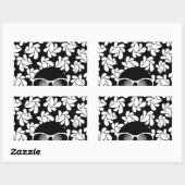 Afro Diva Zwart & Wit Rechthoekige Sticker (Vel)