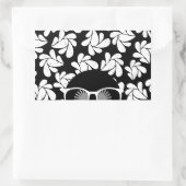 Afro Diva Zwart & Wit Rechthoekige Sticker (Tas)