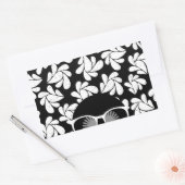Afro Diva Zwart & Wit Rechthoekige Sticker (Envelop)