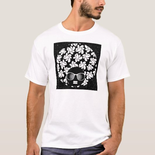 Afro Diva Zwart & Wit T-shirt (Voorkant)