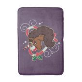 Afro Eenhoorn Candy Cane Heart Holiday Badmat (Voorkant Verticaal)