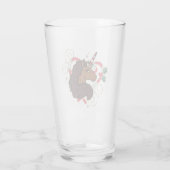Afro Eenhoorn Candy Cane Heart Holiday Glas (Achterkant)