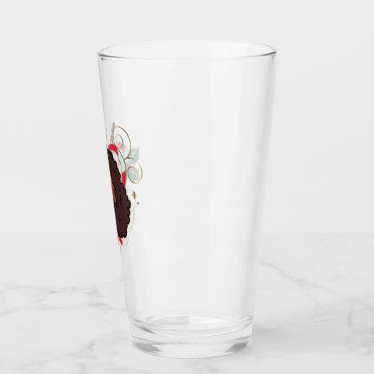 Afro Eenhoorn Candy Cane Heart Holiday Glas (Links)