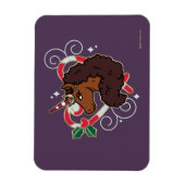 Afro Eenhoorn Candy Cane Heart Holiday Magneet (Verticaal)