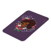 Afro Eenhoorn Candy Cane Heart Holiday Magneet (Linkerzijde)