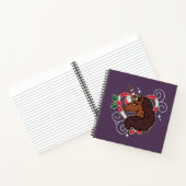 Afro Eenhoorn Candy Cane Heart Holiday Notitieboek (Binnen)