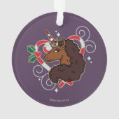 Afro Eenhoorn Candy Cane Heart Holiday Ornament (achterkant)