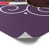 Afro Eenhoorn Candy Cane Heart Holiday Poster (Hoek)