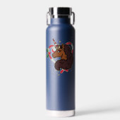 Afro Eenhoorn Candy Cane Heart Holiday Waterfles (Voorkant)