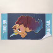 afro-eenhoorn | De Goddelijke Eenhoorn Strandlaken (Voorkant)