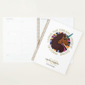 Afro Eenhoorn Die de Droom Leeft Ontwerp Planner (Display)