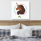 Afro Eenhoorn 'Dit is het Seizoen Vakantie Eenhoor Canvas Afdruk (Insitu (Slaapkamer))