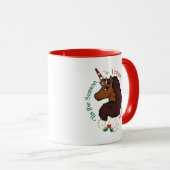 Afro Eenhoorn 'Dit is het Seizoen Vakantie Eenhoor Mok (Voorkant rechts)