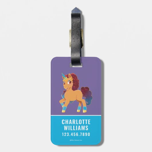 afro-eenhoorn | Divine Prancing Bagagelabel (Achterkant verticaal)